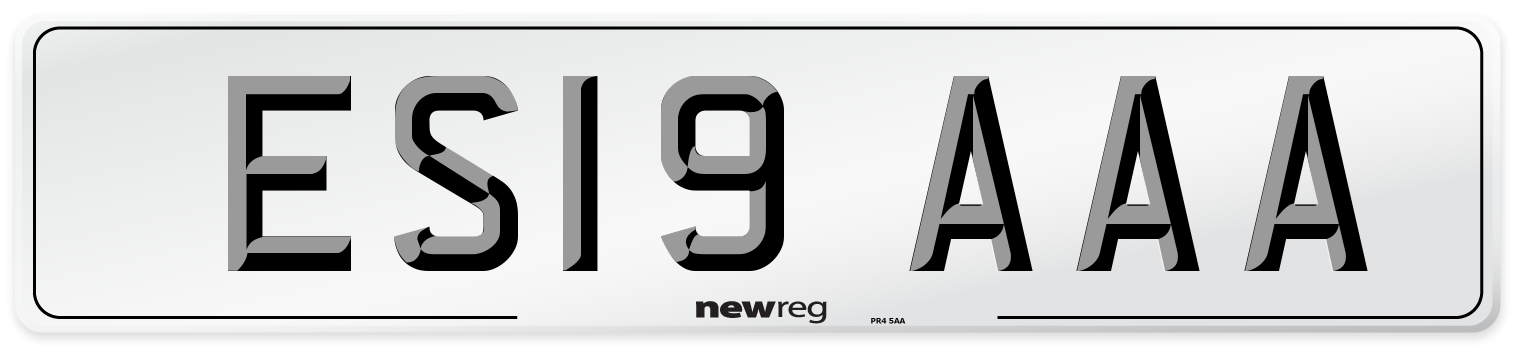 ES19 AAA Number Plate from New Reg